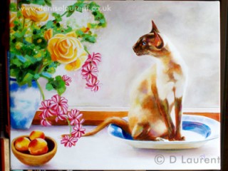 Lili Mei - Siamese cat painting