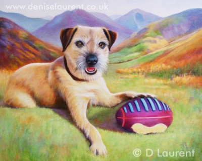 Poppy - A Border Terrier - A 20x16 inch oil painting on canvas Poppy - A Border Terrier - A 20x16 inch oil painting on canvas
