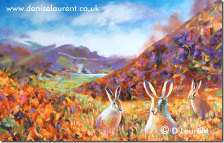 Wild Welsh Landscape With Hares Wild Welsh Landscape With Hares